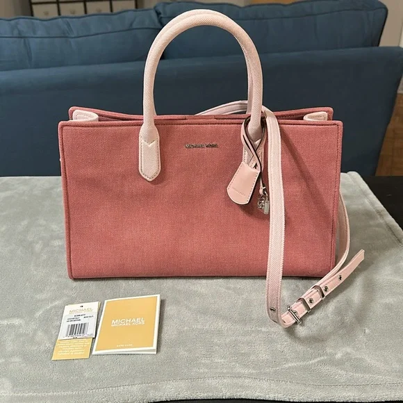 Michael Kors Scarlett Medium Denim Satchel Bag - Picture 5 of 16